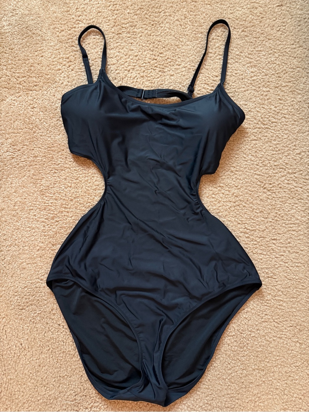 Aerie Real Good Black Cutout One-Piece Swimsuit